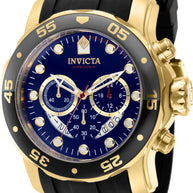 Invicta Men's 37229 Pro Diver Quartz Chronograph Blue, Red Dial Watch