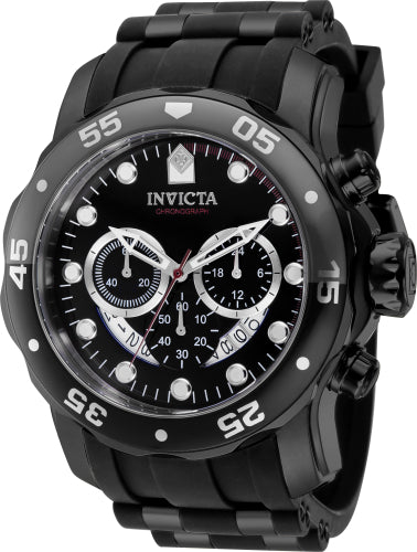 Invicta Men's 37231 Pro Diver Quartz Chronograph Black, Red Dial Watch