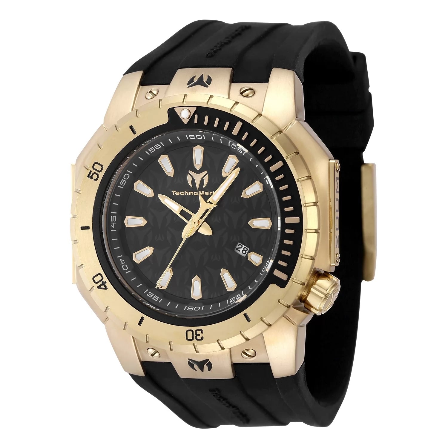 Technomarine Men's TM-224011 Manta Quartz 3 Hand Black Dial Watch