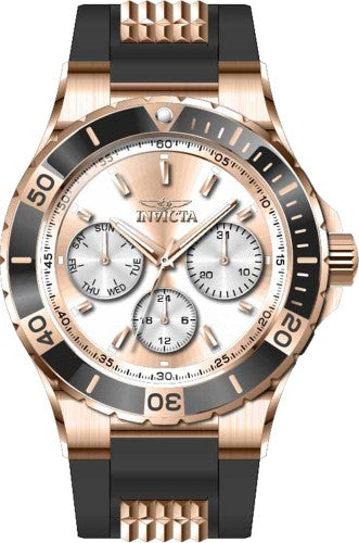 Invicta Women's 37318 Aviator Quartz Chronograph Silver, Rose Gold Dial Watch