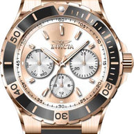 Invicta Women's 37318 Aviator Quartz Chronograph Silver, Rose Gold Dial Watch
