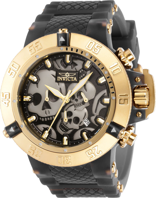 Invicta Men's 37327 Subaqua Quartz Chronograph Black, White, Gold Dial Watch