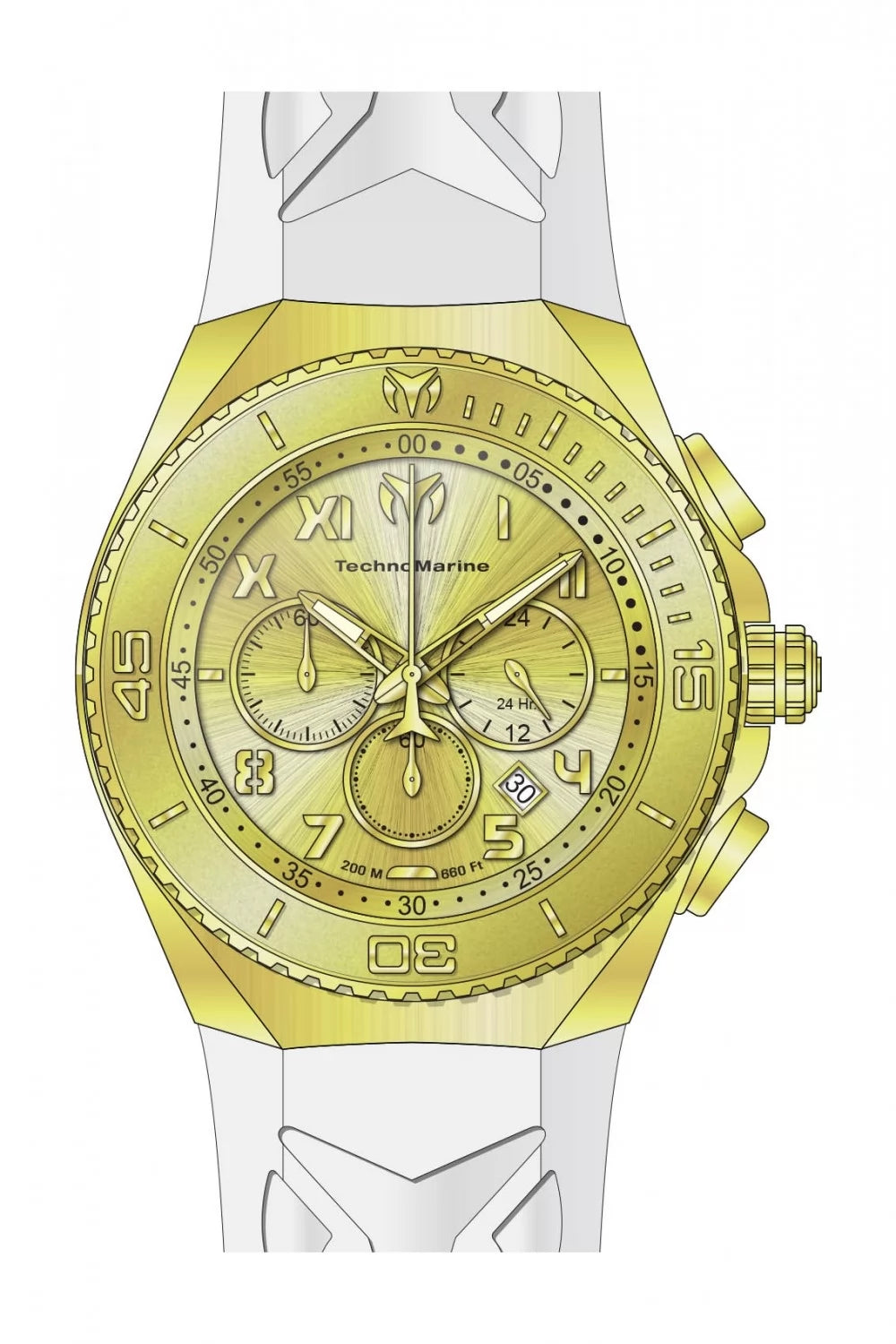 Technomarine Men's TM-225006 Manta Quartz VD53 Gold Dial Watch