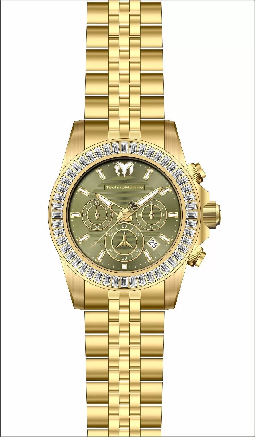 Technomarine Men's TM-225017 Manta Quartz VD53 Olive Green Dial Watch