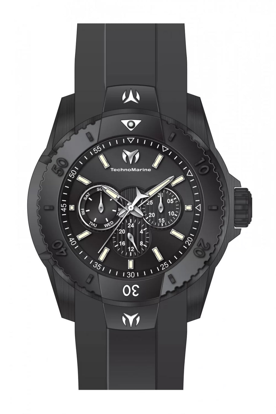 Technomarine Men's TM-625001 UF6 Quartz VH63 Black Dial Watch