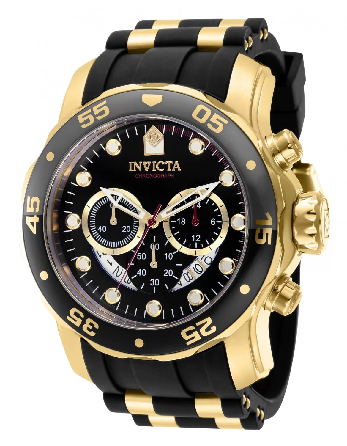 invicta Men's 37228 Pro Diver Quartz Chronograph Red, Black Dial Watch