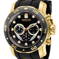 invicta Men's 37228 Pro Diver Quartz Chronograph Red, Black Dial Watch
