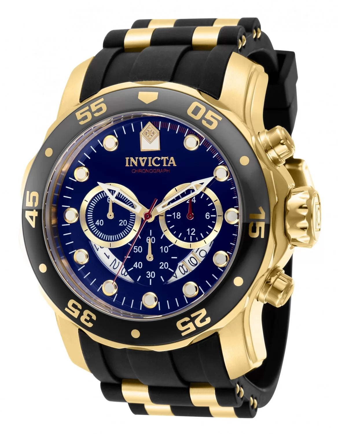 Invicta Men's 37229 Pro Diver Quartz Chronograph Blue, Red Dial Watch