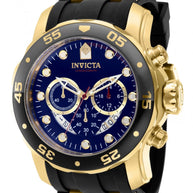Invicta Men's 37229 Pro Diver Quartz Chronograph Blue, Red Dial Watch