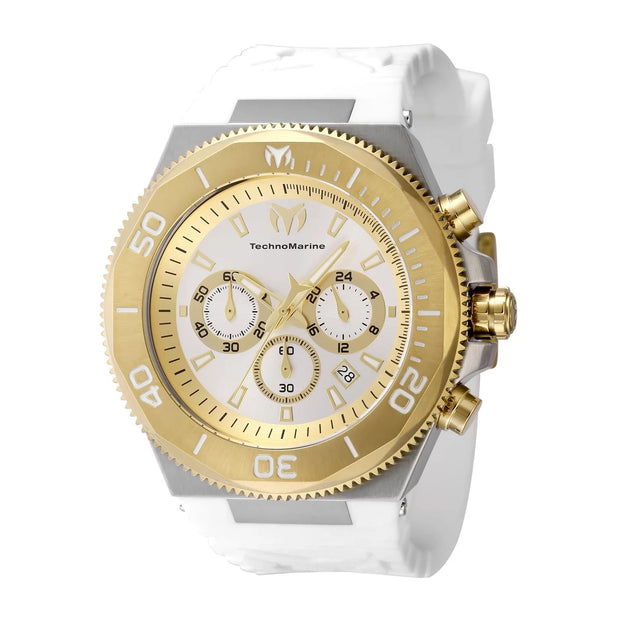 Technomarine Men's TM-224016 Manta Quartz Chronograph Silver, Gold