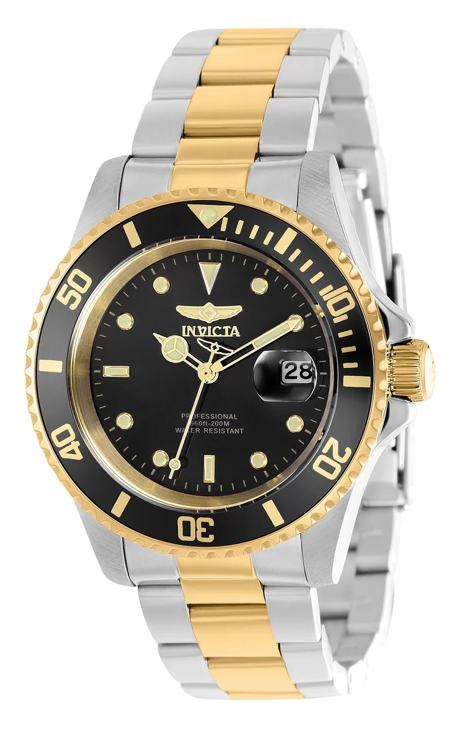 invicta Men's 37158 Pro Diver Quartz 3 Hand Black Dial Watch