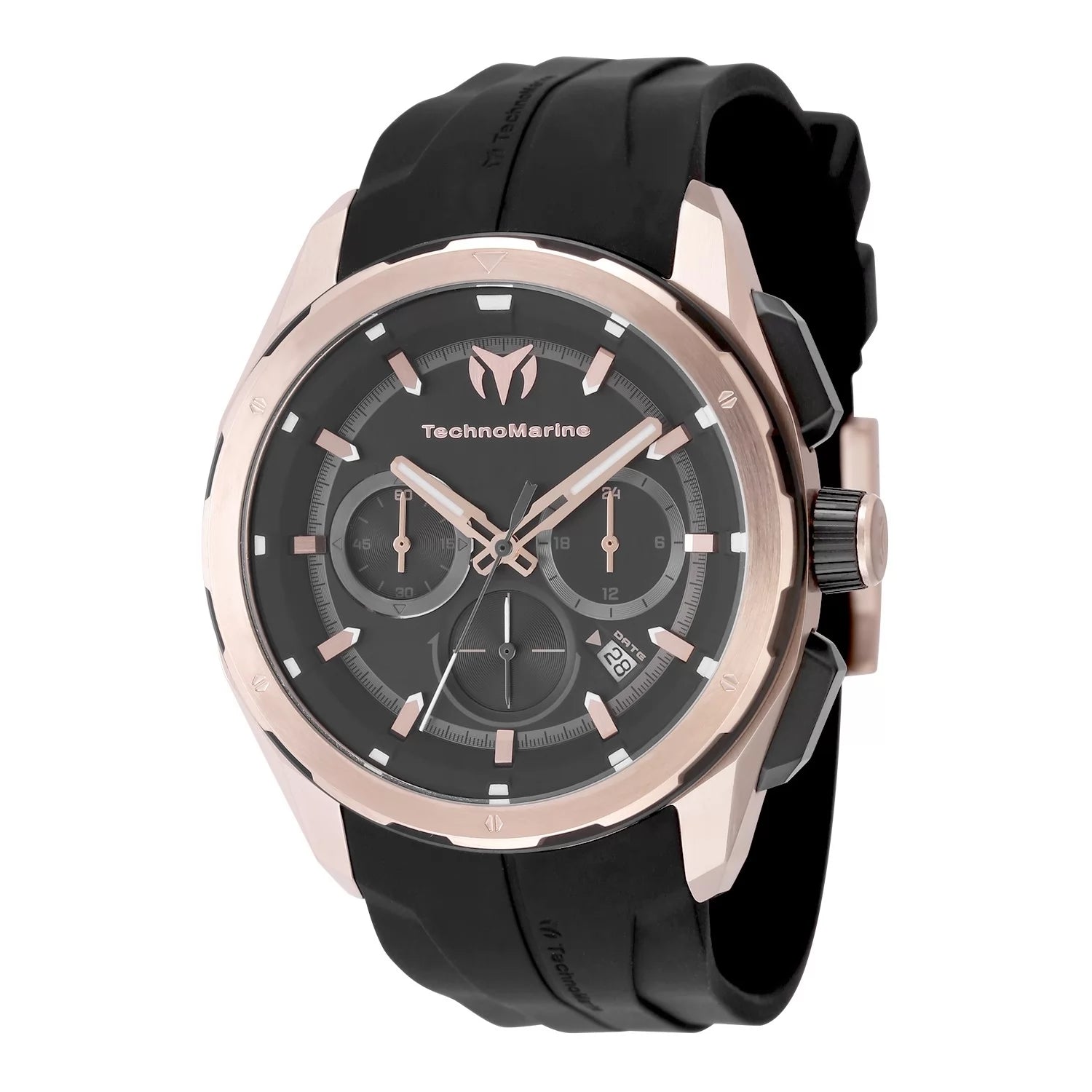 Technomarine Men's TM-318102 OCEAN Quartz Chronograph Black Dial Watch