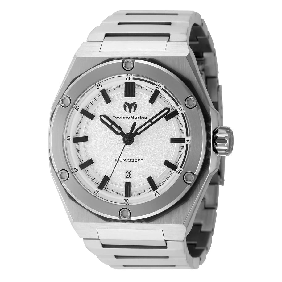 Technomarine Men's TM-416060 CORAL  Quartz 3 Hand Silver Dial Watch