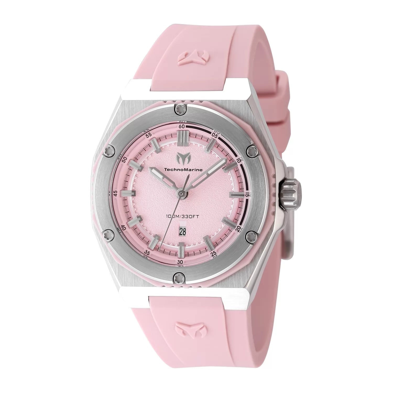 TechnoMarine Women's TM-416053 CORAL Quartz 3 Hand Pink Dial Watch