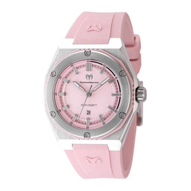 TechnoMarine Women's TM-416053 CORAL Quartz 3 Hand Pink Dial Watch