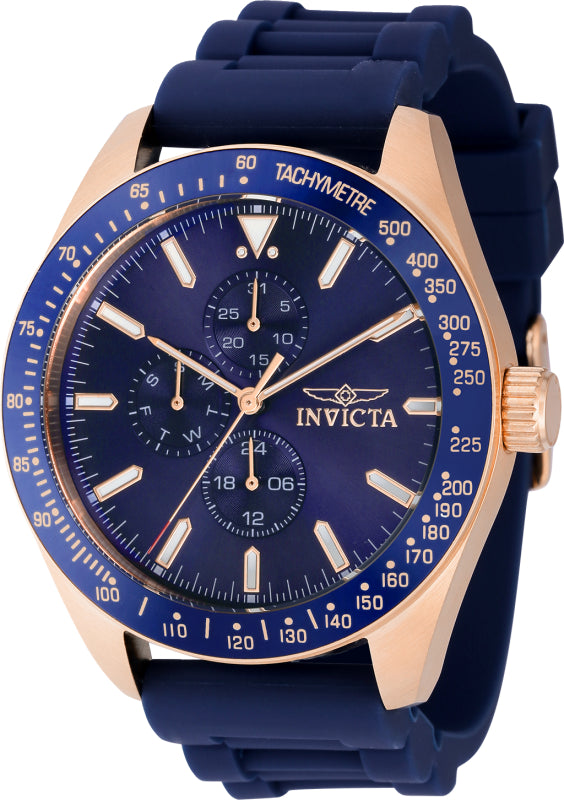 Invicta Men's 38406 Aviator Quartz 3 Hand Blue Dial Watch