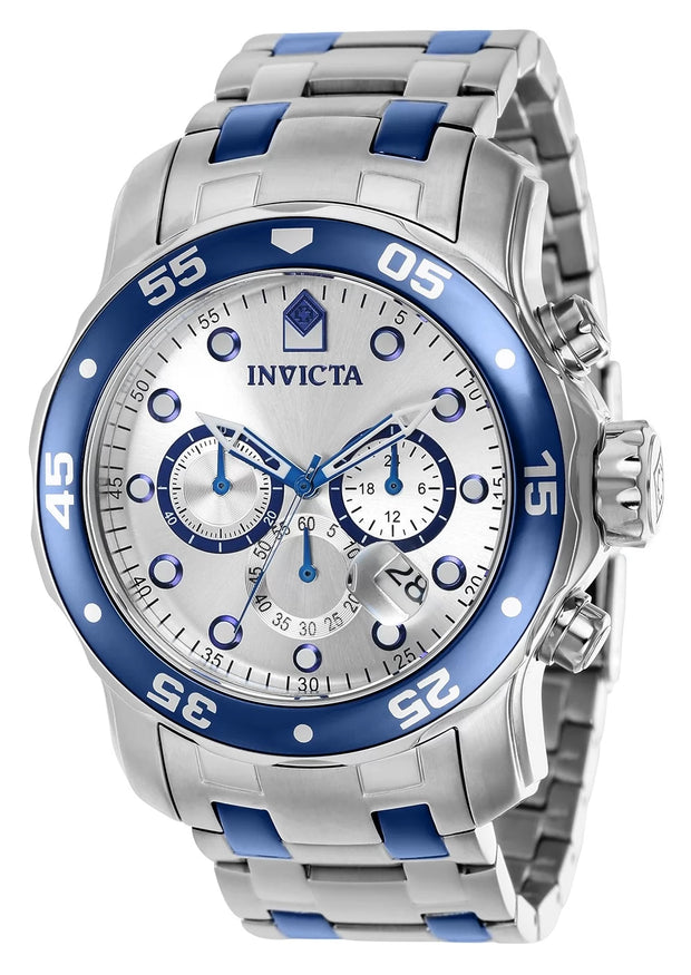 Invicta Men's 37691 Pro Diver Quartz Chronograph Silver Dial Watch