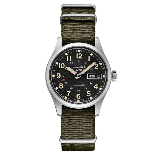 Seiko 5 SRPJ85 - Sports Automatic 36mm Watch with Black Dial