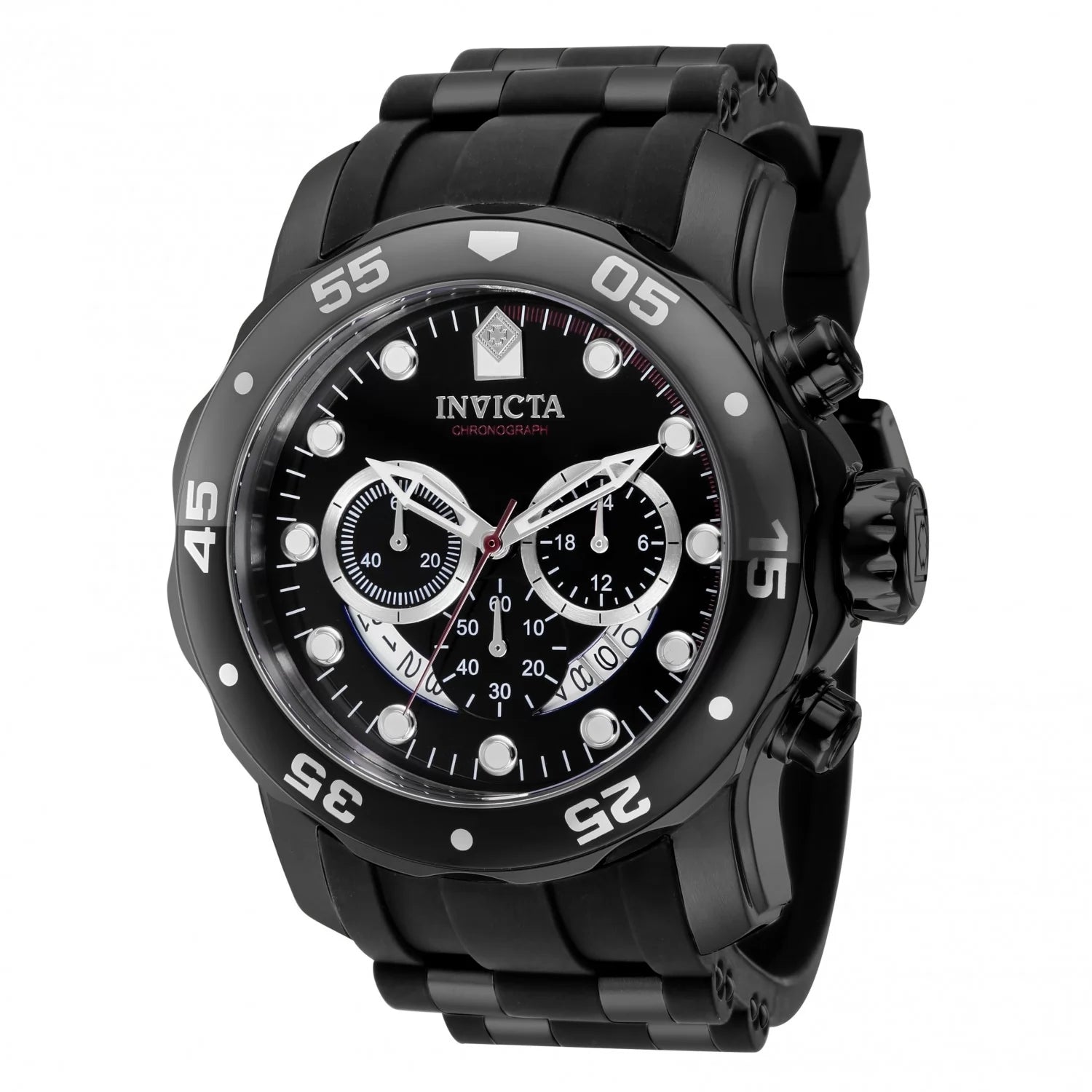 Invicta Men's 37231 Pro Diver Quartz Chronograph Black, Red Dial Watch