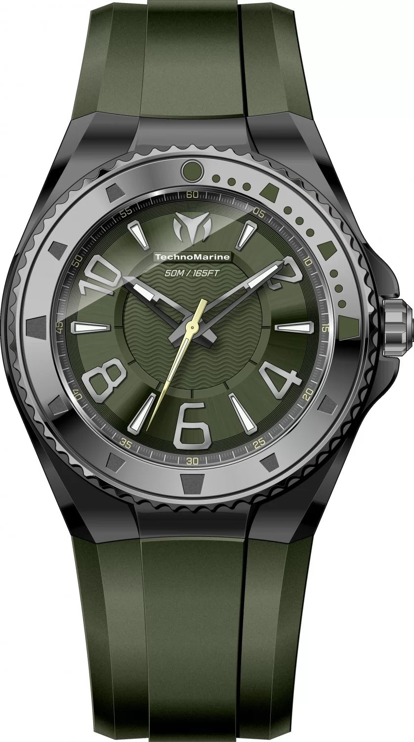 Technomarine Men's TM-225025 Lusso Mare Quartz 2 Hand Olive Green Dial Watch
