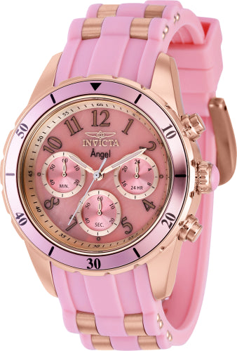 Invicta Women's 39345 Angel Quartz Chronograph Pink Dial Watch
