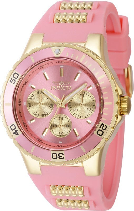 Invicta Women's 39409 Aviator Quartz VH63 Gold, Pink Dial Watch