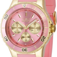 Invicta Women's 39409 Aviator Quartz VH63 Gold, Pink Dial Watch