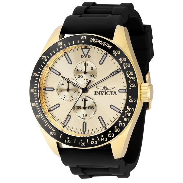 Invicta Men's 38405 Aviator Quartz 3 Hand Gold Dial Watch