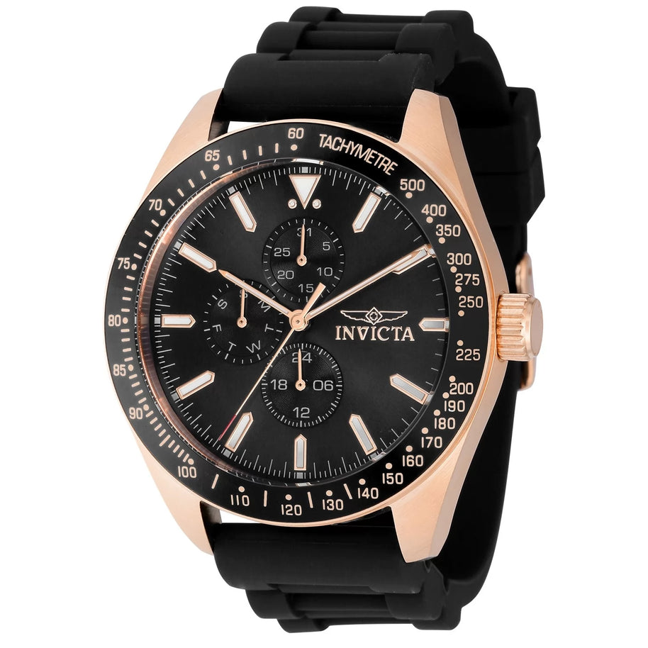 Invicta Men's 38407 Aviator Quartz VH67 Black Dial Watch