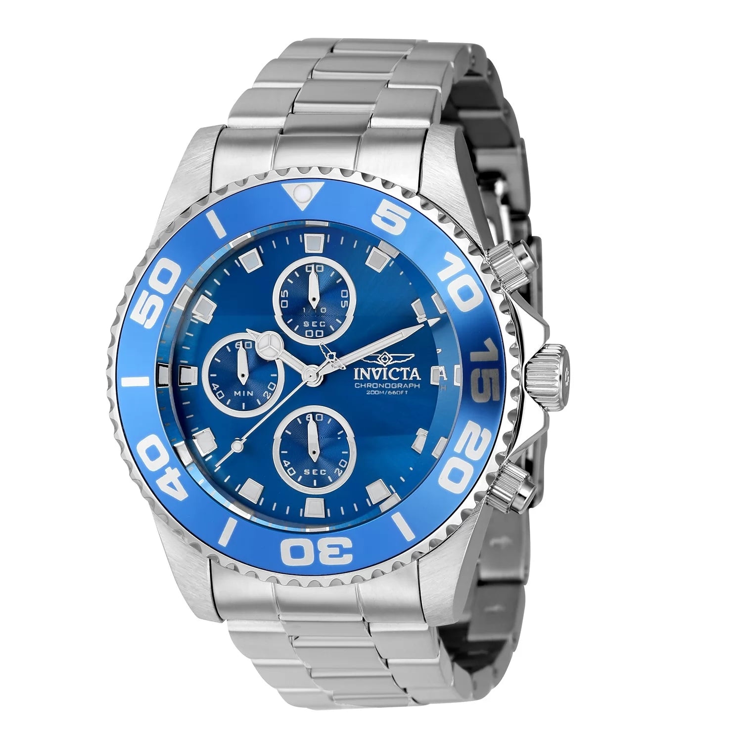 Invicta Men's 43406 Pro Diver Quartz Chronograph Blue Dial Watch