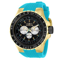 Invicta Men's 39316 Aviator Quartz Chronograph Black, Gold Dial Watch