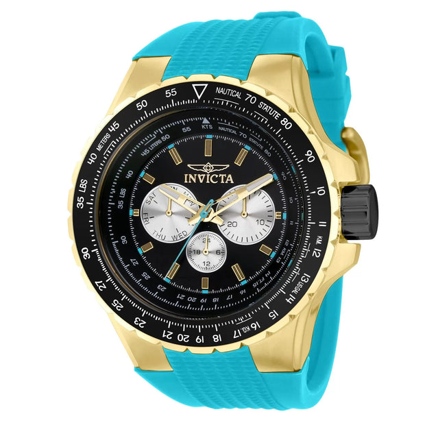 Invicta Men's 39316 Aviator Quartz Chronograph Black, Gold Dial Watch