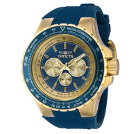 Invicta Men's 39266 Aviator Quartz Multifunction Blue, Gold Dial Watch