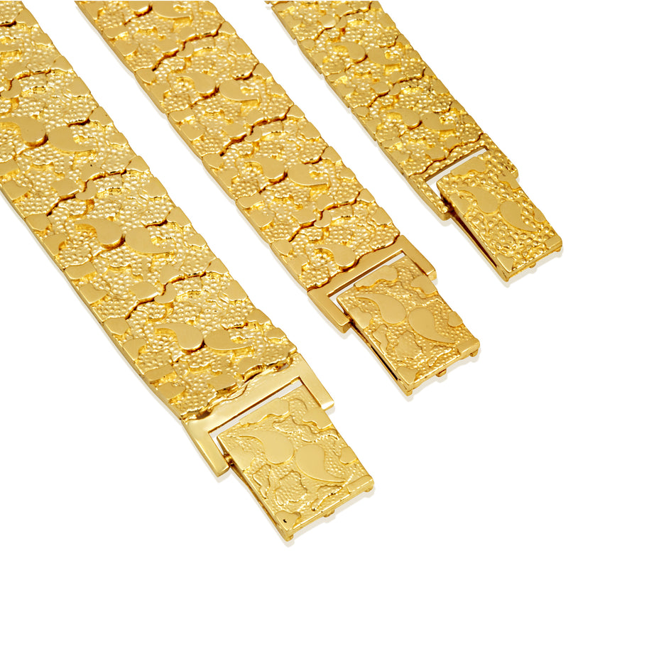 Yellow Gold Nugget Bracelet (Available in Small/Medium/Large)