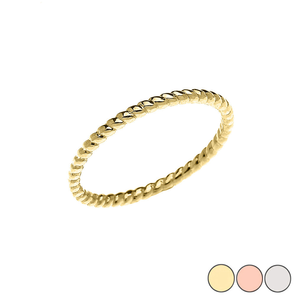 Rope Midi Design Ring in Gold (Yellow/Rose/White)