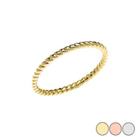 Rope Midi Design Ring in Gold (Yellow/Rose/White)