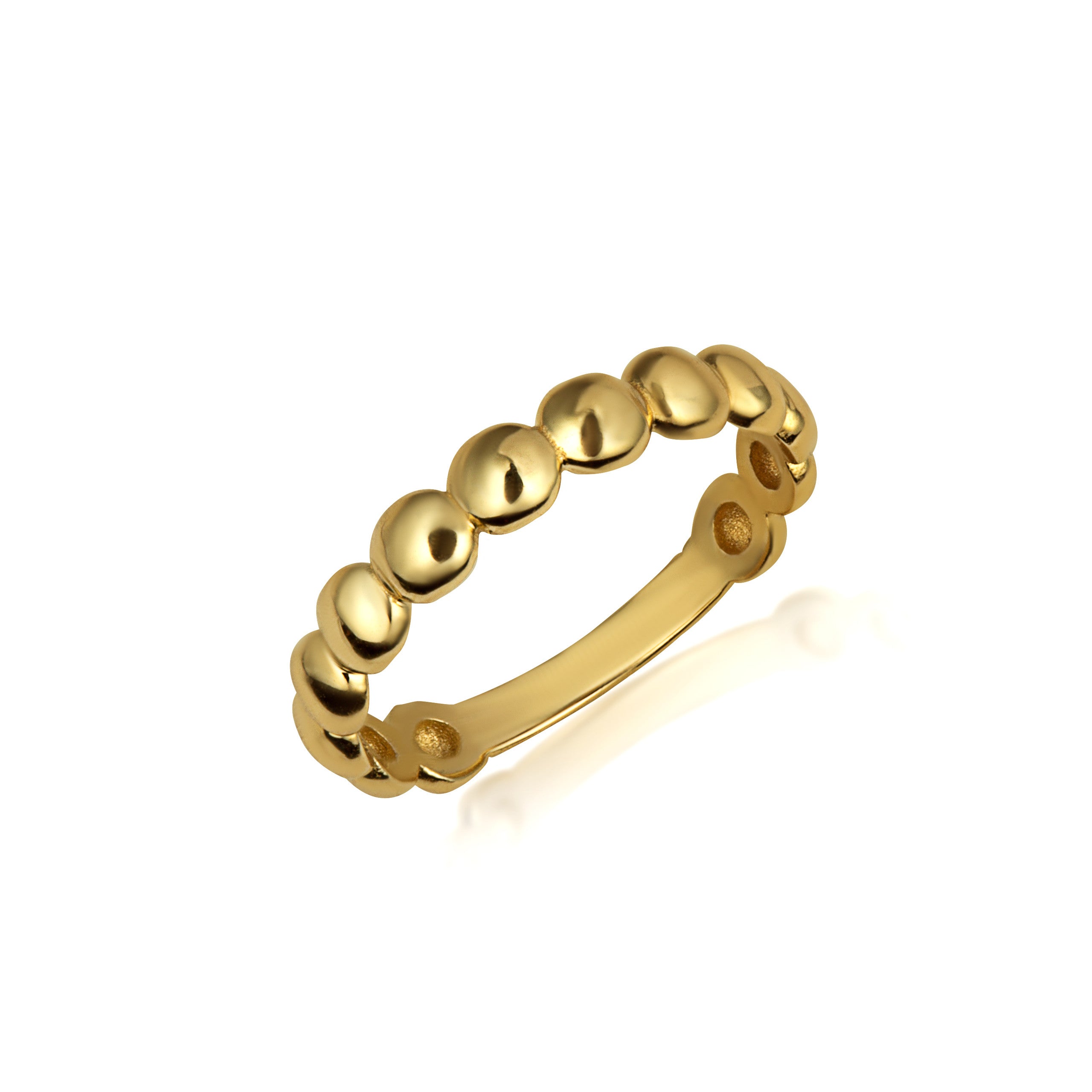 Gold Beaded Band Ring (Available in Yellow/Rose/White Gold)