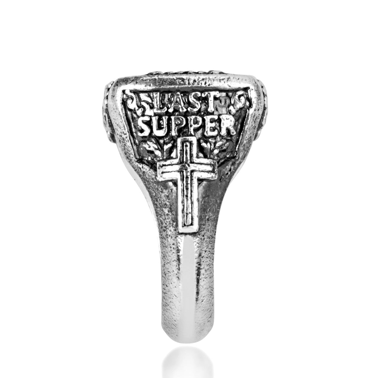.925 Sterling Silver Biblical Last Supper Jesus Christ Apostles Men's Signet Ring