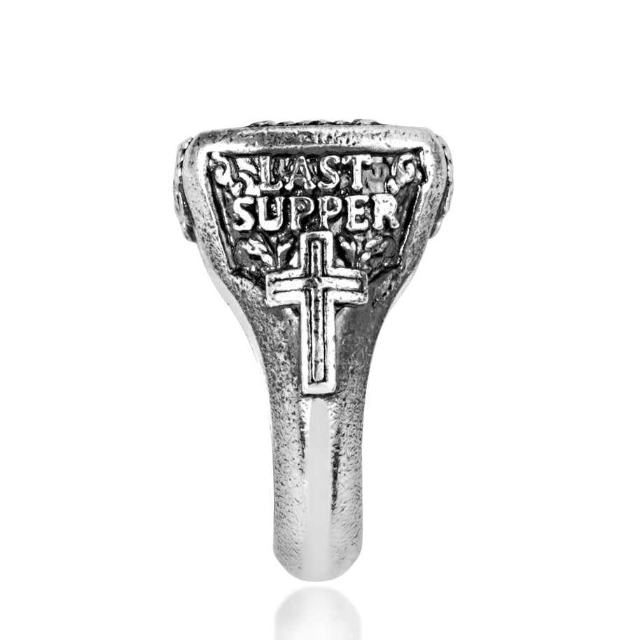 .925 Sterling Silver Biblical Last Supper Jesus Christ Apostles Men's Signet Ring
