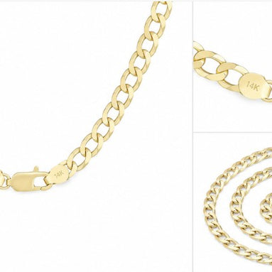 14K Yellow Gold Curb Cuban Chain
