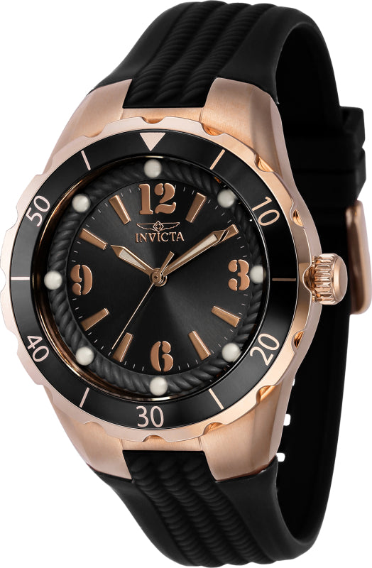 Invicta Women's 40313 Angel Quartz 3 Hand Black Dial Watch