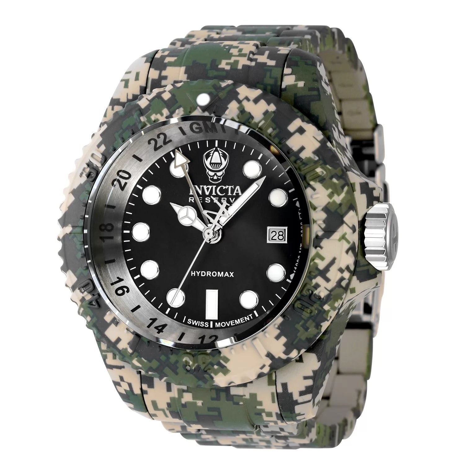Invicta Men's 40462 Reserve Quartz 3 Hand Black Dial Watch