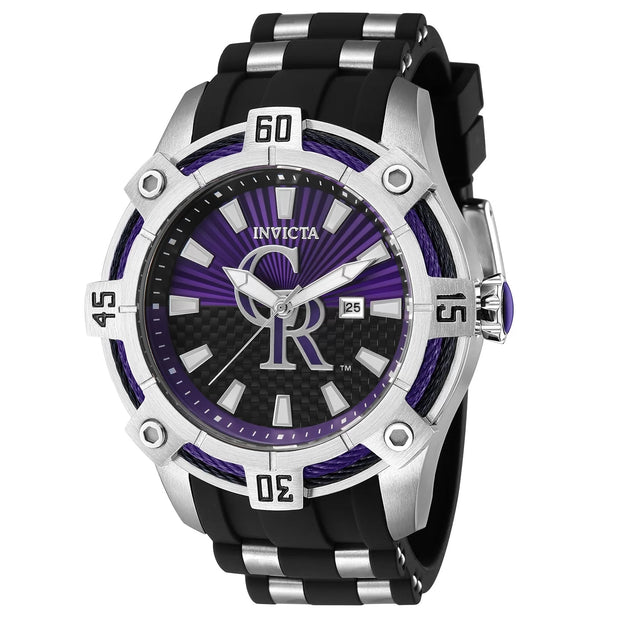 Invicta Men's 43267 MLB Colorado Rockies Quartz Multifunction Purple, Black Dial Watch