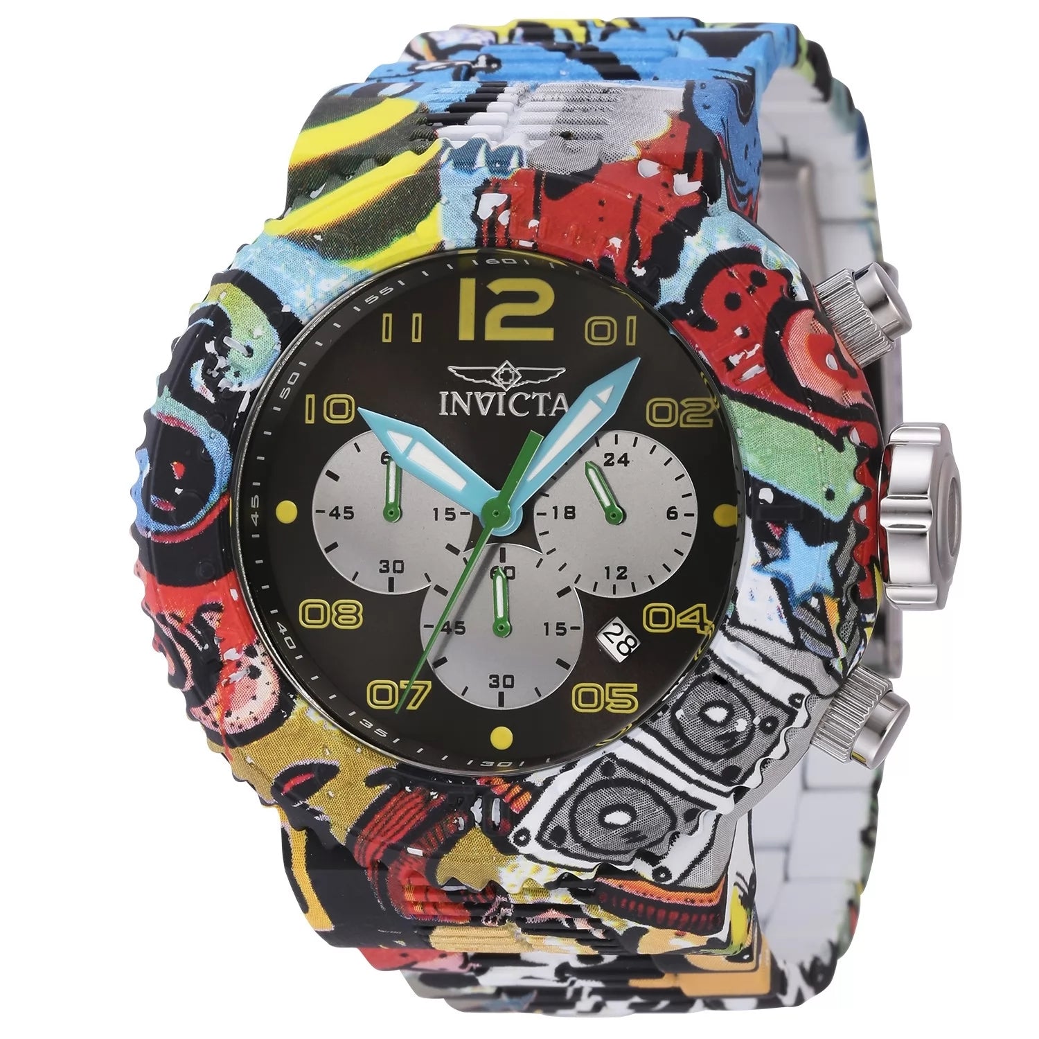Invicta Men's 43233 Pro Diver Quartz Chronograph Black, Yellow Dial Watch