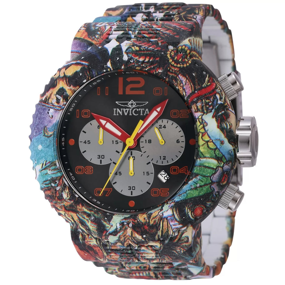 Invicta Men's 43234 Pro Diver Quartz Chronograph Black, Orange Dial Watch