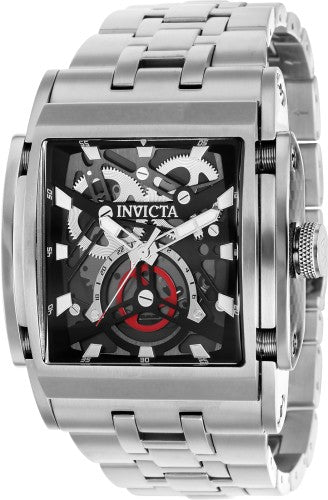 Invicta Men's 41645 Speedway Quartz 3 Hand Black, Gunmetal, Transparent Dial Watch