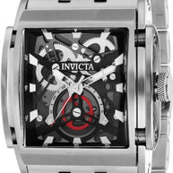 Invicta Men's 41645 Speedway Quartz 3 Hand Black, Gunmetal, Transparent Dial Watch