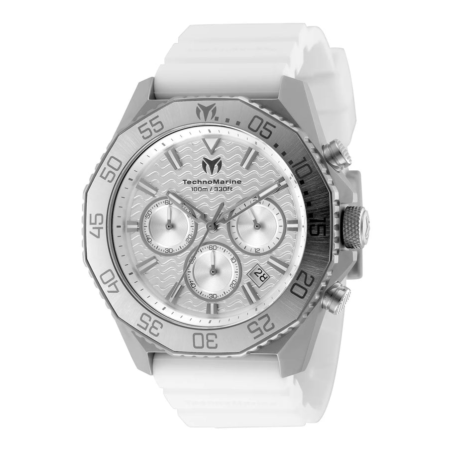 Technomarine Men's TM-225080 Mar Vivo Quartz VD53C Silver, White Dial Watch