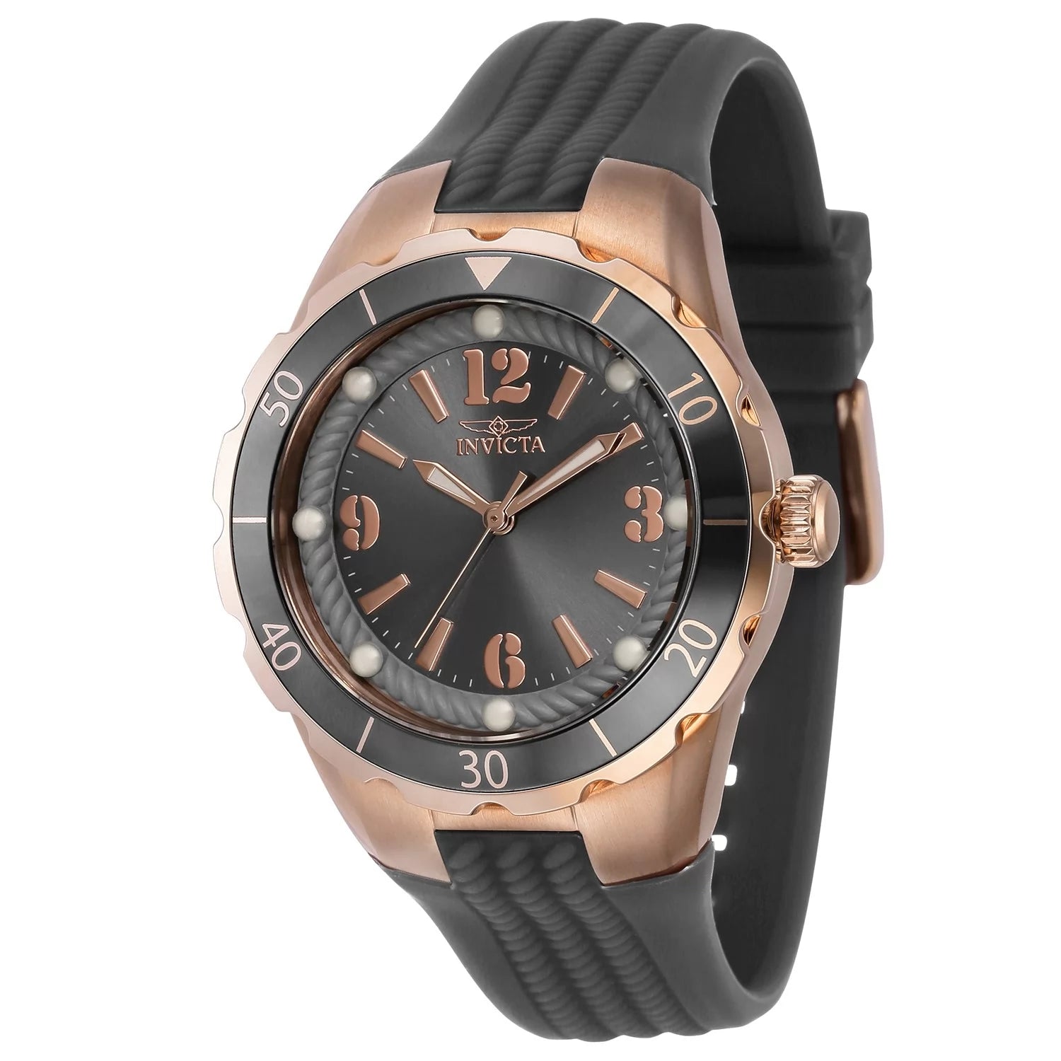 Invicta Men's 40310 Angel Quartz 3 Hand Charcoal Dial Watch