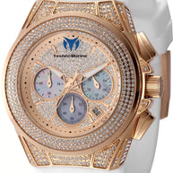 TechnoMarine Women's TM-125033 Cruise Quartz Chronograph Rose Gold, White Dial Watch